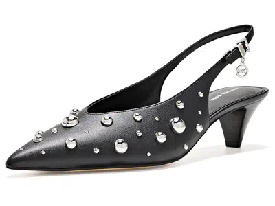 Michael Michael Kors Tonya Kitten Pumps Women's Shoes Black 1: 8 M, Leather