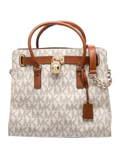Pre-owned Michael Michael Kors Top Handle Bag In Neutral