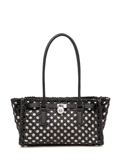 Michael Michael Kors Tote Handbag With Intrecciata Design In Black