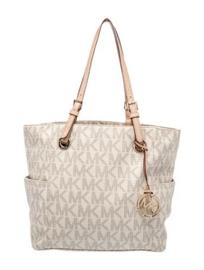 Pre-owned Michael Michael Kors Tote In White