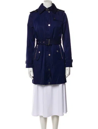 Pre-owned Michael Michael Kors Trench Coat In Blue
