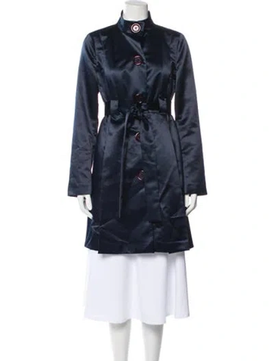 Pre-owned Michael Michael Kors Trench Coat In Blue