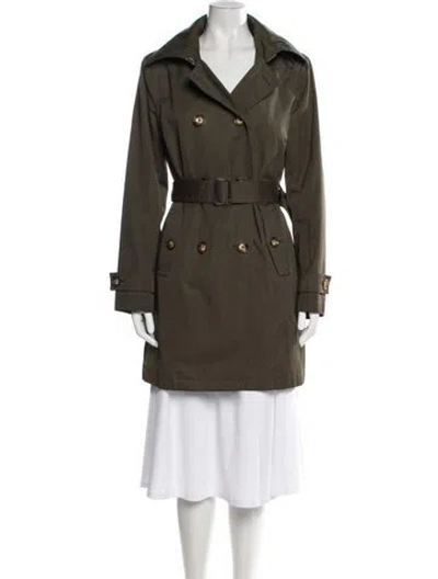 Pre-owned Michael Michael Kors Trench Coat In Green