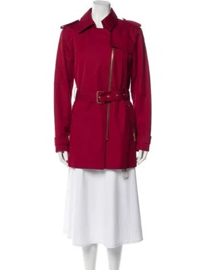 Pre-owned Michael Michael Kors Trench Coat In Red