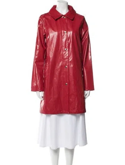 Pre-owned Michael Michael Kors Trench Coat In Red
