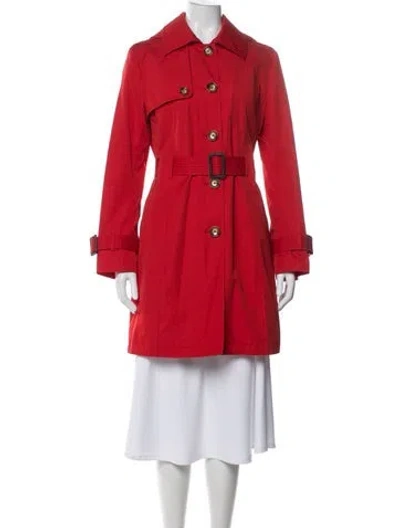 Pre-owned Michael Michael Kors Trench Coat In Red