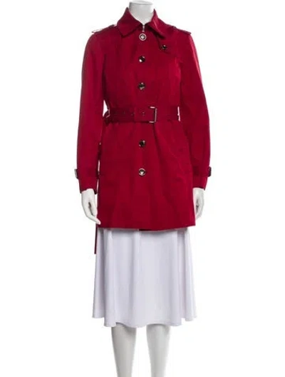 Pre-owned Michael Michael Kors Trench Coat In Red