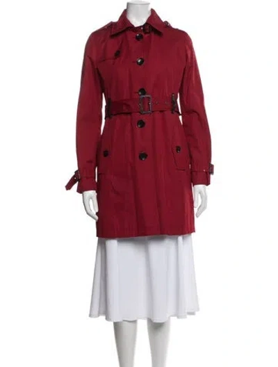 Pre-owned Michael Michael Kors Trench Coat In Red