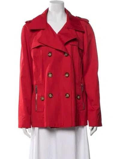 Pre-owned Michael Michael Kors Trench Coat In Red