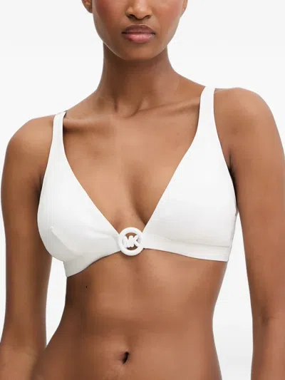 Michael Michael Kors Triangle Bikini Top In White