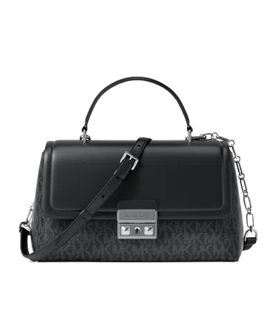 Michael Michael Kors Tribeca Extra-small Signature Logo Satchel In Black