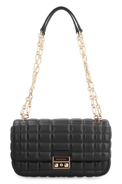 Michael Michael Kors Tribeca Grande Leather Shoulder Bag In Black