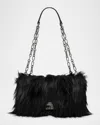 Michael Michael Kors Tribeca Large Faux Fur Crossbody Bag In Black