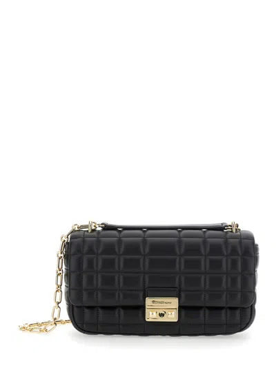 Michael Michael Kors Tribeca Lg Conv Chain Shldr In Black