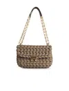 Michael Michael Kors Tribeca Shoulder Bag In Birch Woven Leather In Gray