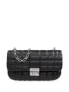 Michael Michael Kors Tribeca Grande Leather Shoulder Bag In Schwarz