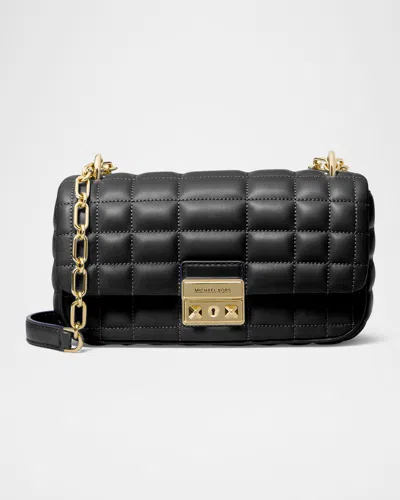 Michael Michael Kors Tribeca Small Convertible Quilted Leather Shoulder Bag In Black