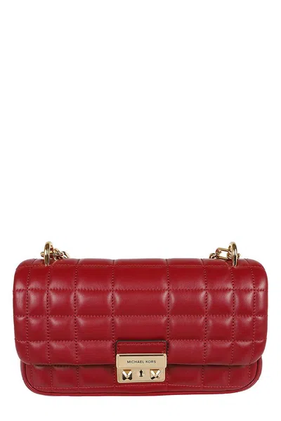 Michael Michael Kors Tribeca Small Quilted Shoulder Bag In 红色