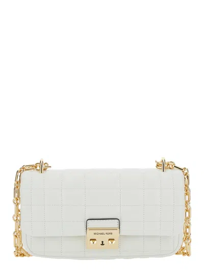 Michael Michael Kors Tribeca Small Quilted Shoulder Bag In White