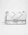 Michael Michael Kors Tribeca Small Woven Phone Crossbody Bag In Optic Whit