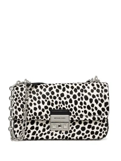 Michael Michael Kors Tribeca Spotted-print Crossbody Bag In White