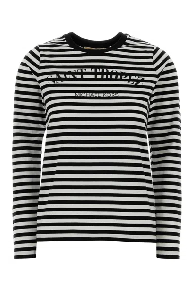 Michael Michael Kors Embroidered Cotton T-shirt In Black