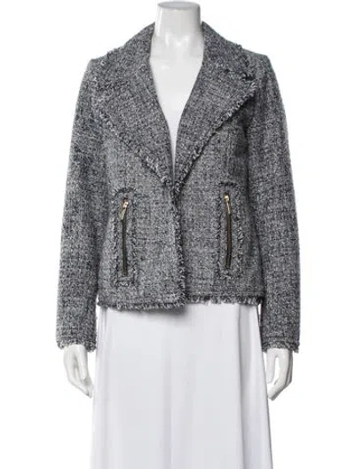 Pre-owned Michael Michael Kors Tweed Pattern Blazer In Blue