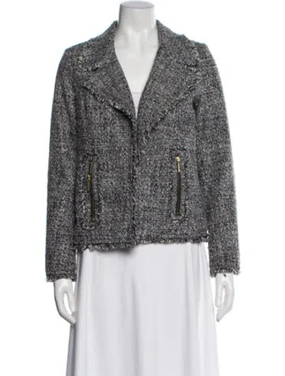 Pre-owned Michael Michael Kors Tweed Pattern Blazer In White