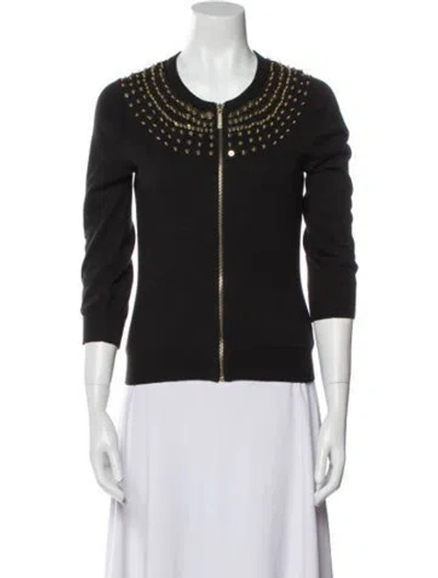 Pre-owned Michael Michael Kors Tweed Pattern Evening Jacket In Black
