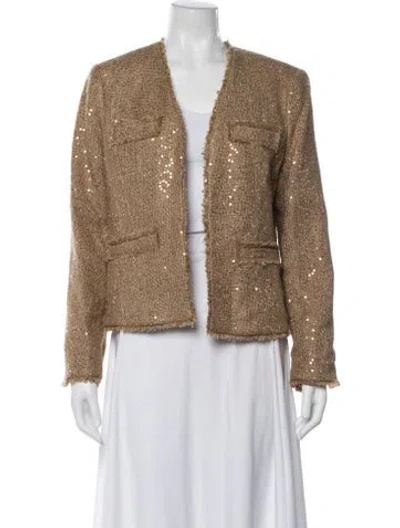 Pre-owned Michael Michael Kors Tweed Pattern Evening Jacket W/ Tags In Neutral