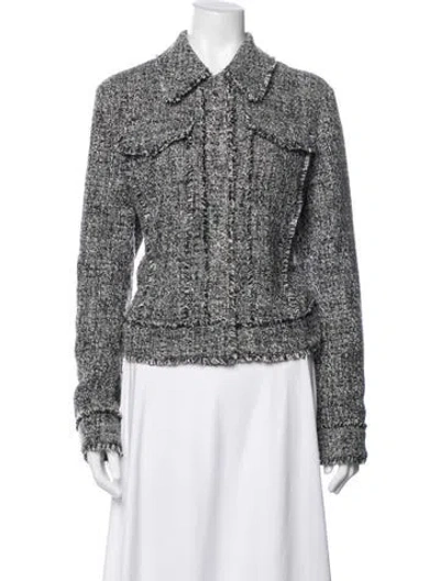 Pre-owned Michael Michael Kors Tweed Pattern Jacket In Black