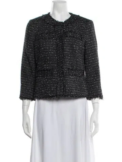 Pre-owned Michael Michael Kors Tweed Pattern Jacket In Black