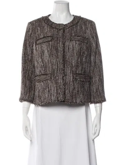 Pre-owned Michael Michael Kors Tweed Pattern Jacket In Brown