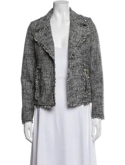 Pre-owned Michael Michael Kors Tweed Pattern Jacket In White