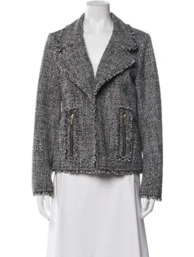 Pre-owned Michael Michael Kors Tweed Pattern Jacket In White