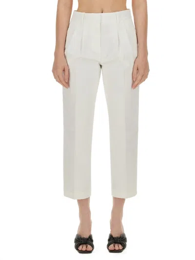 Michael Michael Kors Twill Cropped Pants In White