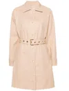 Michael Michael Kors Twill Midi Trench Coat In Neutrals