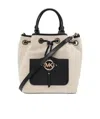 Michael Michael Kors Two-tone Leather-trim Bucket Bag In Nude