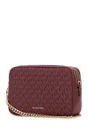 Michael Michael Kors Tyrian Purple Canvas Medium Bryant Shoulder Bag In Burgundy
