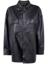 Michael Michael Kors Unisex Oversized Leather Shirt In Black