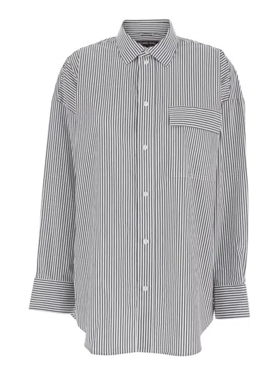 Michael Michael Kors Unisex Stripe Poplin Shrt In White