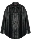 Michael Michael Kors Unisex Oversized Leather Shirt In Black  