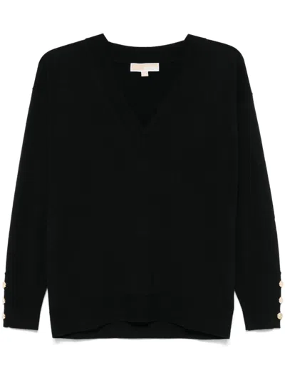 Michael Michael Kors V-neck Sweater In Black