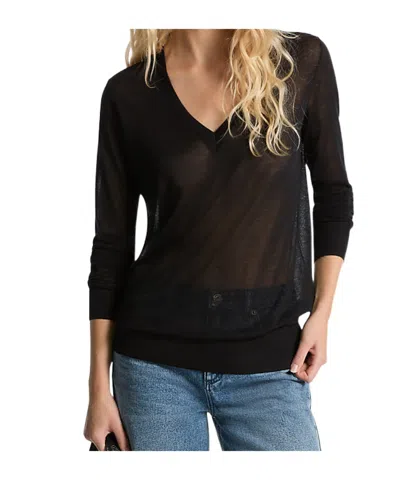 Michael Michael Kors V-neck Sweater In Black