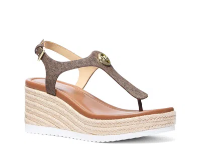 Michael Michael Kors Val Espadrille Wedge Sandal In Brown
