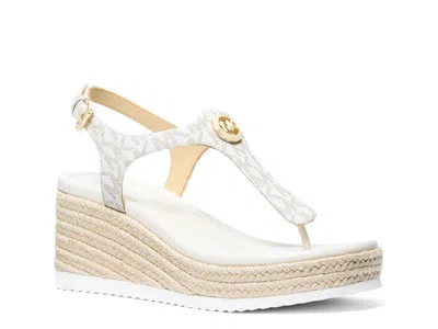 Michael Michael Kors Val Espadrille Wedge Sandal In White