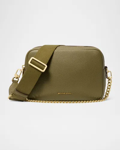 Michael Michael Kors Vee Fanny Pack Cerulean Vinyl In Safari Gre