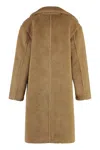 Michael Michael Kors Faux-shearling Single-breasted Coat In Camel