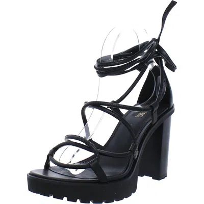 Michael Michael Kors Vero Womens Leather Ankle Tie Platform Sandals In Black
