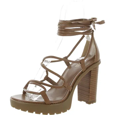 Michael Michael Kors Vero Womens Leather Ankle Tie Platform Sandals In Multi